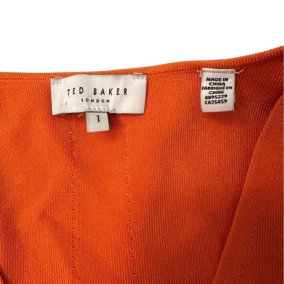 Ted Baker orange sarhaa knitted sweater vest size US 4 - Picture 9 of 10
